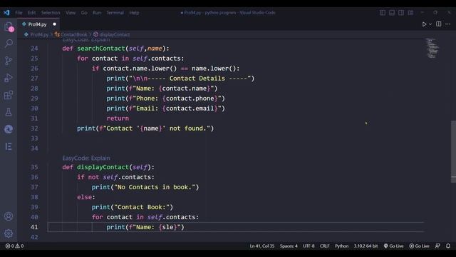 Contact Book Manager in python. #viral #trend #newvideo #python смотреть онлайн