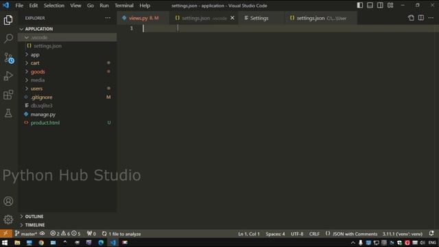Настройка VS Code для python, django, верстки html, css, шаблонов смотреть онлайн