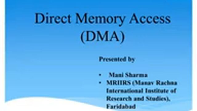 Direct Memory Access (unit -5, Input output organization) смотреть онлайн