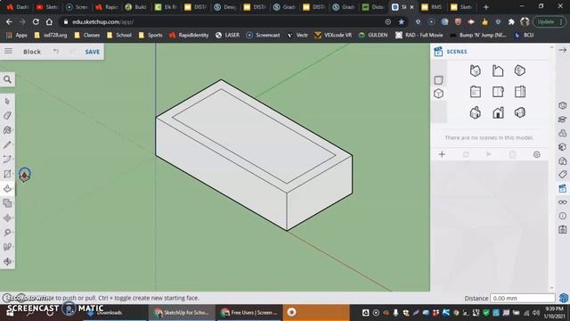 Sketch Up for Schools-Lego block,Push/Pull and add watermark смотреть онлайн