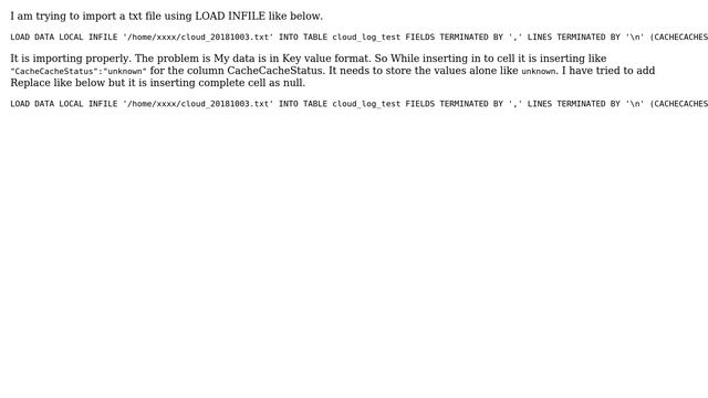Unix & Linux: LOAD INFILE REPLACE Not working as expected смотреть онлайн