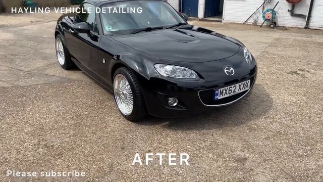 MAZDA MX5 , SCRATCH REMOVAL , BLACK PAINT , PAINT CORRECTION , BEFORE AND AFTER . смотреть онлайн