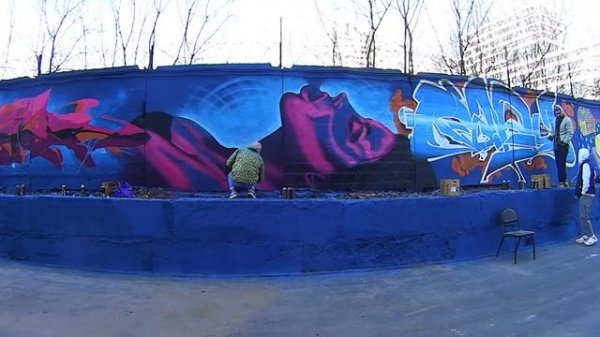 Создание граффити | Graffiti on the wall | Рисуем граффити