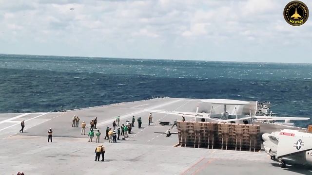 Dozens Of F-18 Fighter Jets Land On USS Gerald R. Ford Near Ukraine Border.