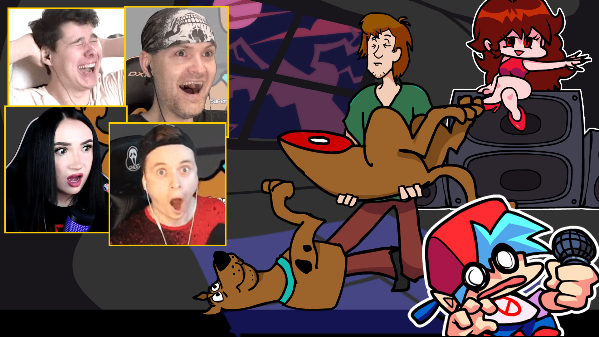 Реакции Летсплейщиков на Убийство Скуби-Ду и Безумие Шегги | Friday Night Funkin' VS Shaggy Мод