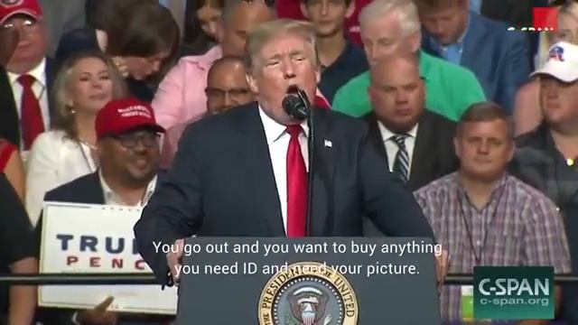 Donald Trump Incorrectly Claims Americans Need A Photo ID To Buy Groceries смотреть онлайн