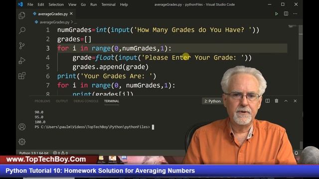 Python Tutorial 10: Homework Solution for Averaging Numbers смотреть онлайн