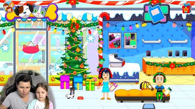 Let's Go Shopping My Town Game Варя с Папой развлекаются в торговом центре Симулятор семьи Мой горо смотреть онлайн