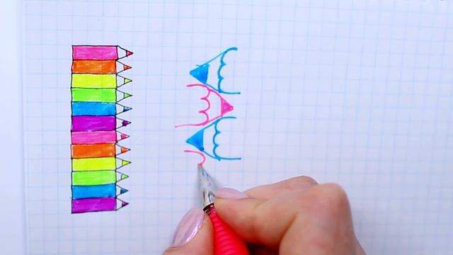 РИСУНКИ ПО КЛЕТОЧКАМ (КАРАНДАШИ) часть #7 смотреть онлайн