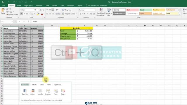 MS Excel Tutorial - 80 - Using quick analysis tool to find information about data смотреть онлайн