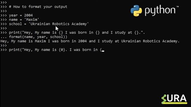 Python Tricks 1| Output formatting | URA Academy смотреть онлайн