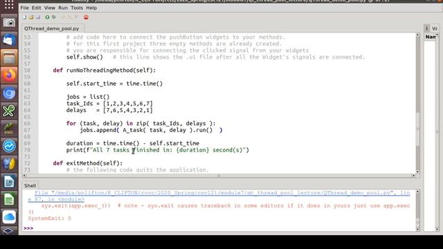 CSC-121, Graphical Python Programming, Creating and Running Threads using Qt's QThreadPool смотреть онлайн