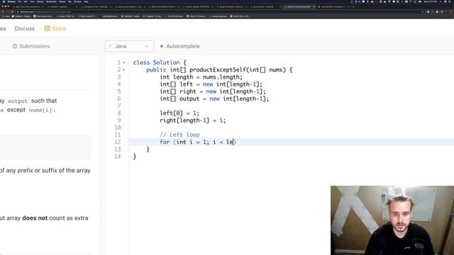 LeetCode 238 | Product of Array Except Self | Solution Explained (Java + Whiteboard) смотреть онлайн