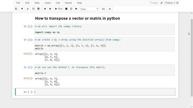 110 How to transpose a vector or matrix in python. For data science and machine learning смотреть онлайн