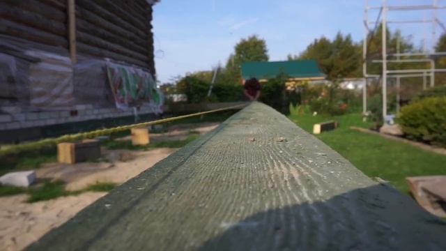 Обвязка брусом и лаги | Каркасный пристрой к дому и две веранды .Часть1 смотреть онлайн