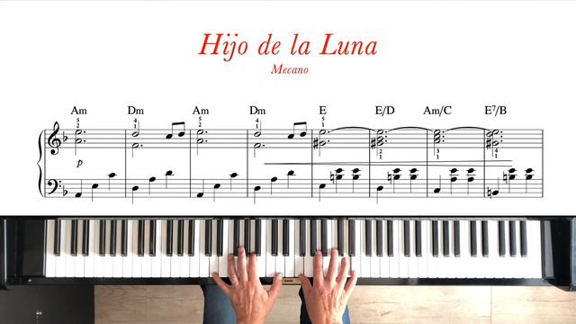 Hijo De La Luna - Mecano. Piano Tutorial + Sheet Music. Intermediate.