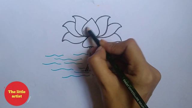 how to draw a lotus flower | kamal ka fool | kids zone easy steps смотреть онлайн