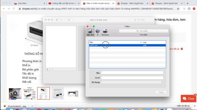 Hướng Dẫn Cài đặt Driver Máy In Nhiệt HPRT N41 Trên Macbook | MINPRO