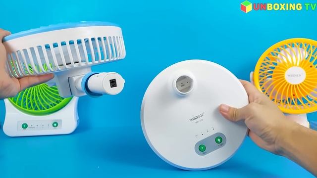 Mini Fan Big Size Weidasi - Wind Powerful Cool Summer, Led Light, Rechargeable | Unboxing And Revie