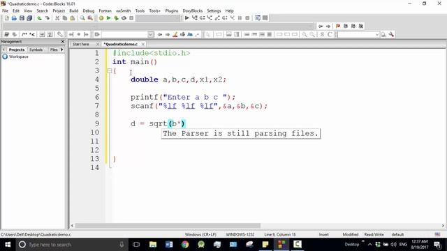 C programming Bangla Tutorial 5.54 : quadratic equation | ax^2+bx+c C program смотреть онлайн