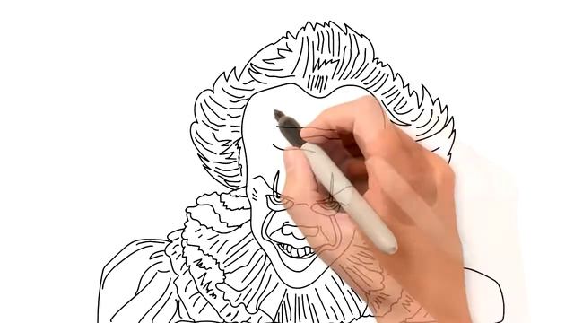 Как нарисовать клоуна из фильма "Оно" смотреть онлайн