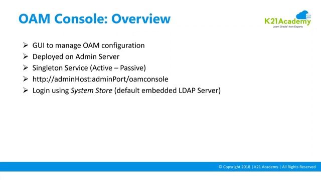 [FREE Training] Oracle Identity & Access Management - Lesson 4 – Console Walkthrough In OAM смотреть онлайн