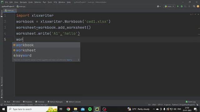Create and write on excel file using python смотреть онлайн
