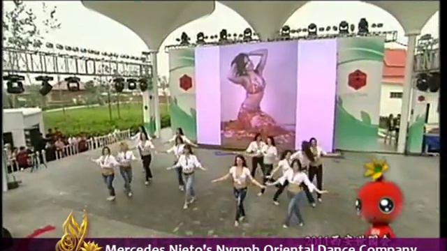Mercedes Nietos Nymph Oriental Dance Company dancing shaabi in Xian China