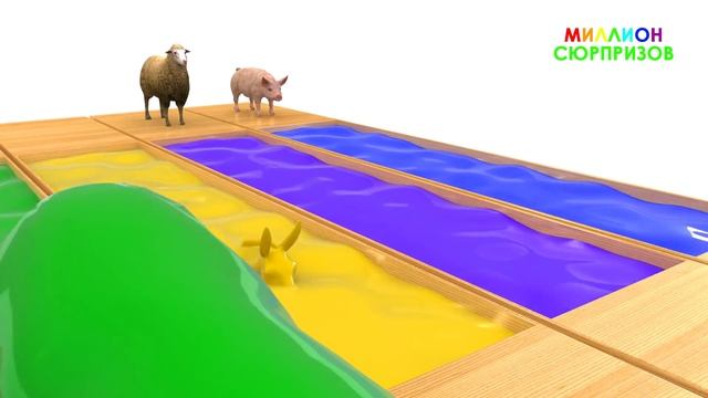 Животные для детей | Учим Домашних Животных | 3Д Анимация | Учим Цвета с 3Д Животными для малышей смотреть онлайн