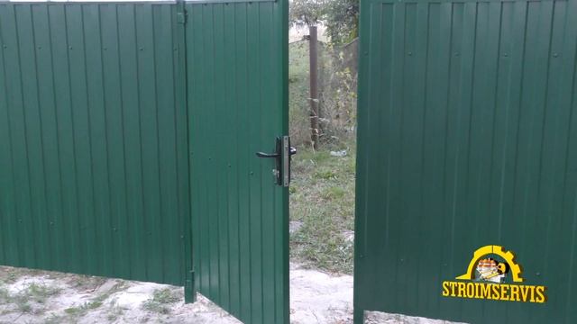 Забор из профлиста, распашные ворота и калитка смотреть онлайн