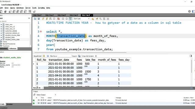 SQL DATETIME FUNCTION YEAR() | How to get the year of a date as a new column in SQL table | YEAR() смотреть онлайн