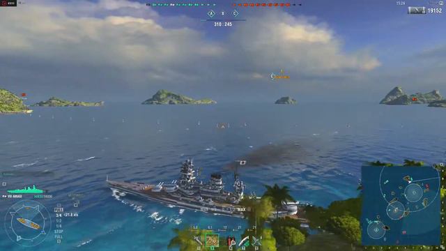 Линкор Amagi, первый бой, полный сток + капитан со штрафом. world of warships смотреть онлайн