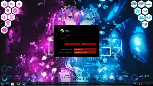 [ Rainmeter + Wallpaper Engine + Windows7 Theme ] Ram x Rem смотреть онлайн