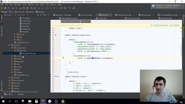 Yii2: поведения они же behavior. Видео 11 смотреть онлайн
