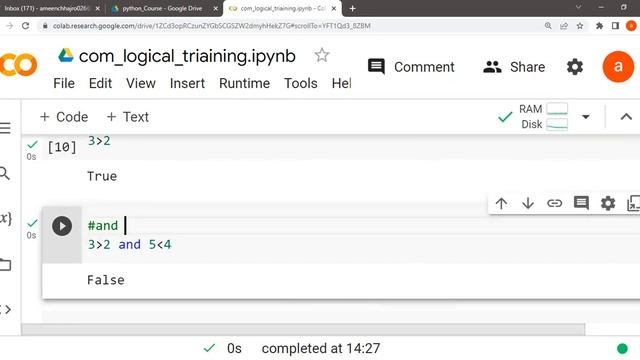 15.Learn comparison and logical operators in Python смотреть онлайн