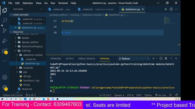 PYTHON TUTORIALS IN TELUGU - DATETIME смотреть онлайн