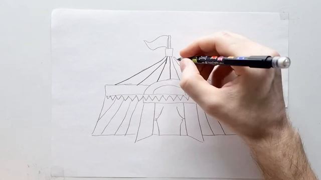 Amazing Circus Drawing Tutorial for Beginners - How to draw a circus with a pencil step by step смотреть онлайн