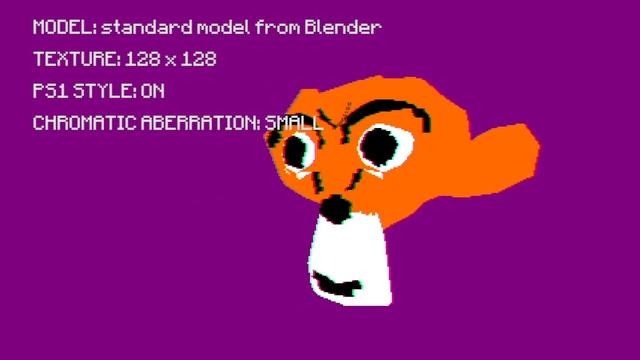 Pygame • PyOpenGL • Textured model with PS1 style shader and post-processing effects смотреть онлайн