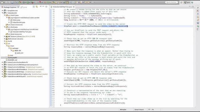 Section 2 Module 1 Part 5: Video Servlet Test Code Walkthrough смотреть онлайн