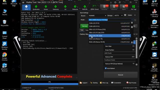 إزاله Google account Huawei honor 7s Model DUA- l22 cpu MTK Done hydra tool✅✅☕ смотреть онлайн