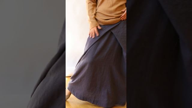 Юбка Токио из уплотненного льна. Цвет черничный смотреть онлайн