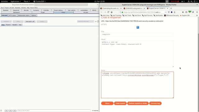 DOM XSS using web messages and JSON (Video solution) смотреть онлайн