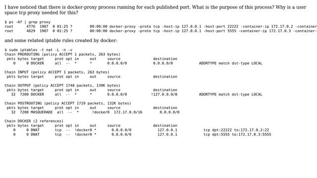 What is the point of the docker-proxy process? Why is a userspace tcp proxy needed? смотреть онлайн
