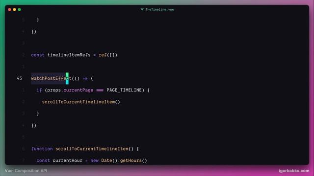Vue Composition API From Scratch #55 - Improving scrolling to current hour смотреть онлайн