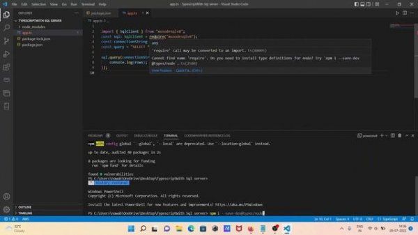 How to connect SQL Server with TypeScript