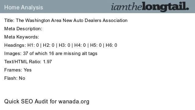 Wanada.org Quick SEO Audit Score 45.3%