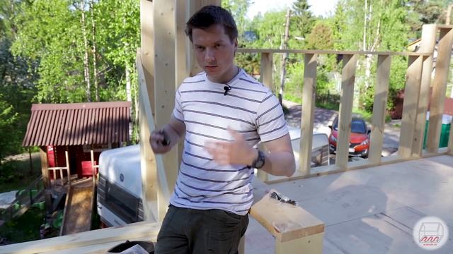 Строительство каркасного дома на УШП в Белоострове - делаем террасу | 5-й день #75.5 смотреть онлайн