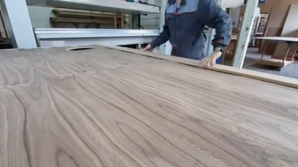 Изготовление больших рубашек шпона машинкой KUPER HFZ/4