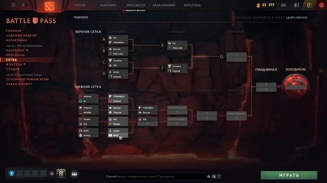 ПРОГНОЗ СЕТКИ BATTLE PASS DOTA 2, ПРОГНОЗЫ СЕТКИ НА INTERNATIONAL 2022 смотреть онлайн