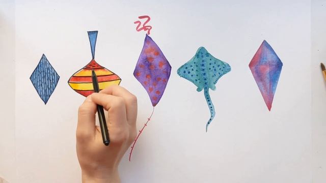 Учимся рисовать геометрические фигуры! ► РОМБ смотреть онлайн